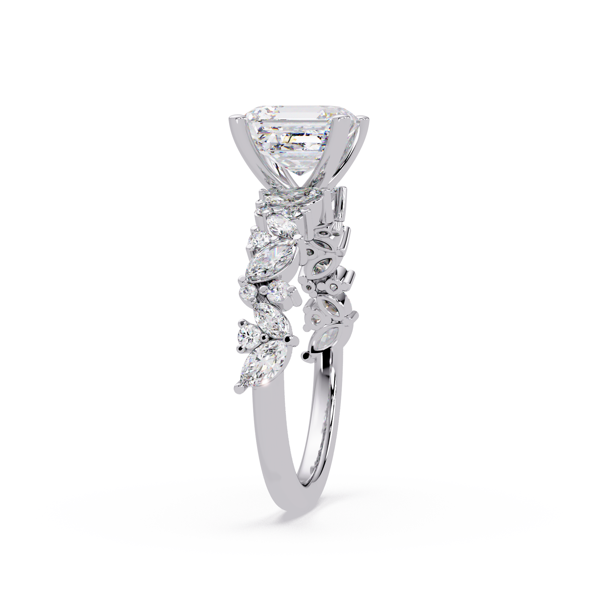 Nature Inspired Diamond Bridal Ring
