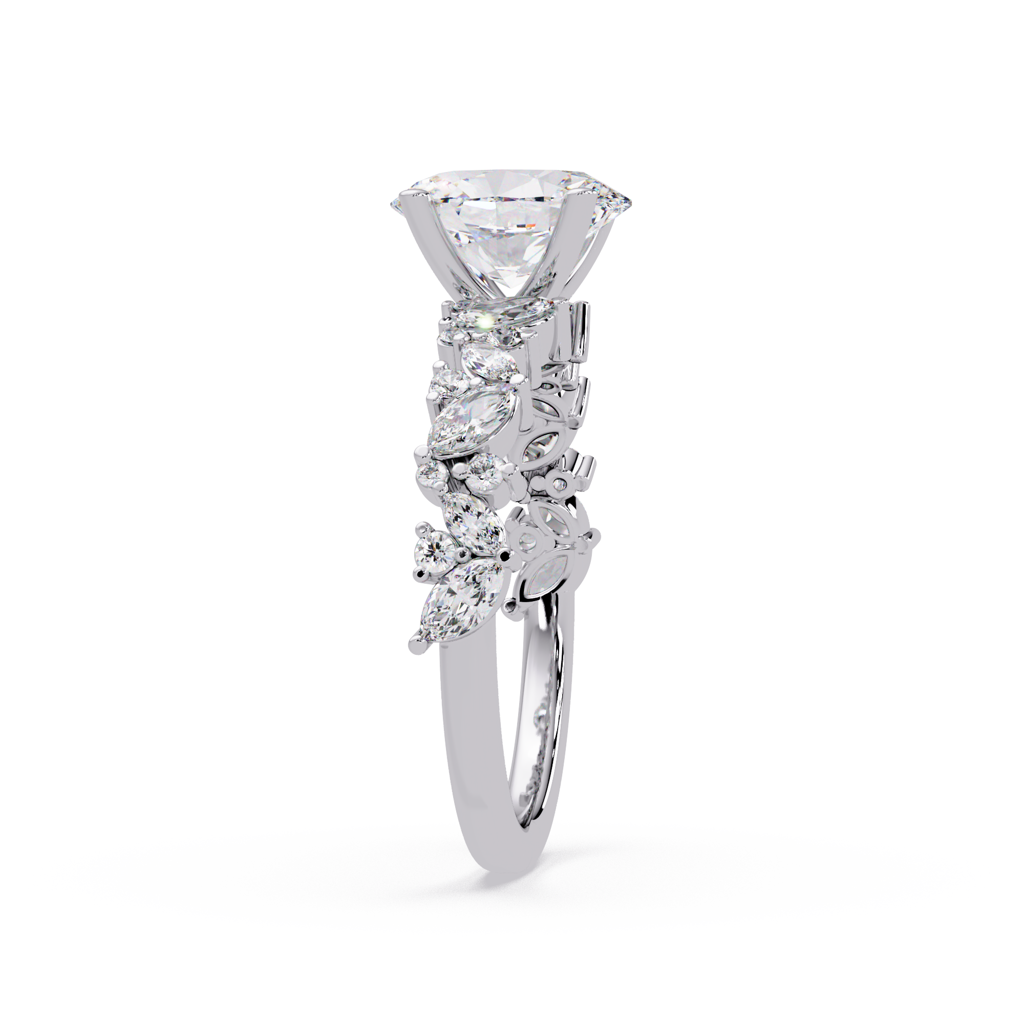 Floral Engagement Ring