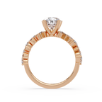 Nature-Inspired Pear Diamond Engagement Ring with Marquise & Round Accent Stones
