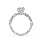 Nature-Inspired Pear Diamond Engagement Ring with Marquise & Round Accent Stones