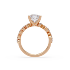 Nature-Inspired Princess Diamond Engagement Ring with Marquise & Round Accent Stones