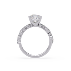 Nature-Inspired Princess Diamond Engagement Ring with Marquise & Round Accent Stones