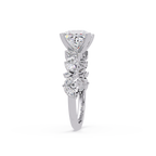 Nature-Inspired Princess Diamond Engagement Ring with Marquise & Round Accent Stones
