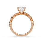 Nature-Inspired Princess Diamond Engagement Ring with Marquise & Round Accent Stones