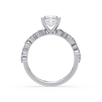 Nature-Inspired Princess Diamond Engagement Ring with Marquise & Round Accent Stones