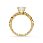 Nature-Inspired Princess Diamond Engagement Ring with Marquise & Round Accent Stones