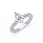 Twisted Rope Pear Diamond Solitaire Engagement Ring