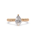 Twisted Rope Pear Diamond Solitaire Engagement Ring