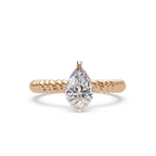 Twisted Rope Pear Diamond Solitaire Engagement Ring