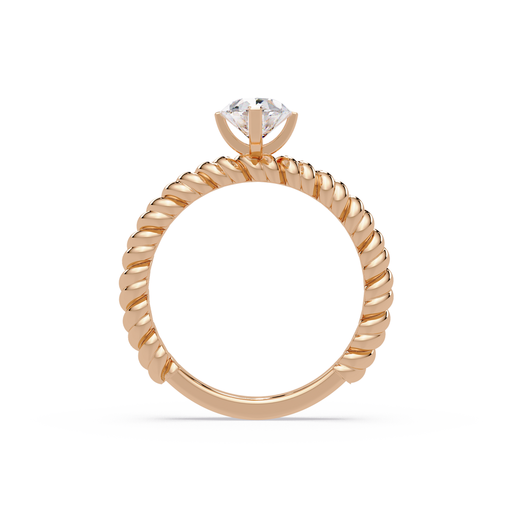Twisted Rope Pear Diamond Solitaire Engagement Ring