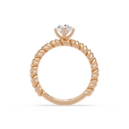 Twisted Rope Pear Diamond Solitaire Engagement Ring