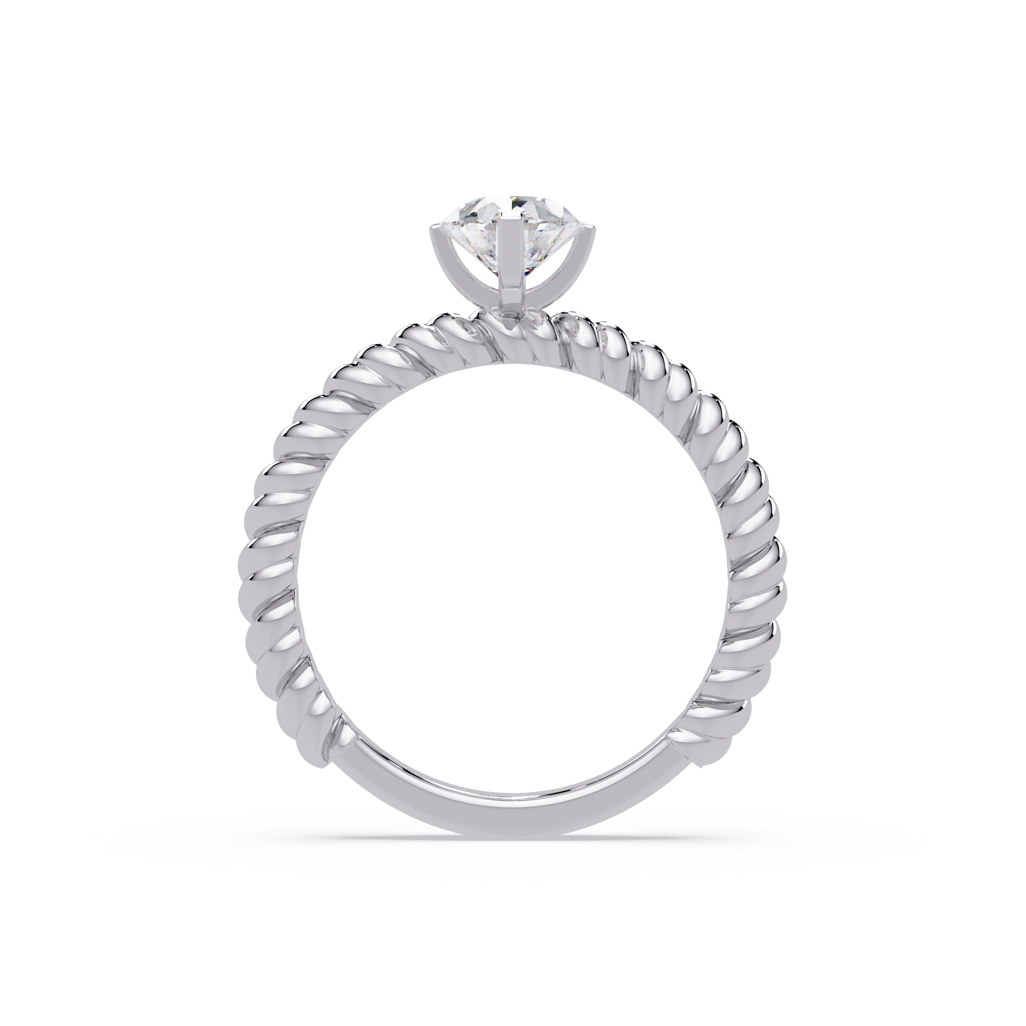 Twisted Rope Pear Diamond Solitaire Engagement Ring