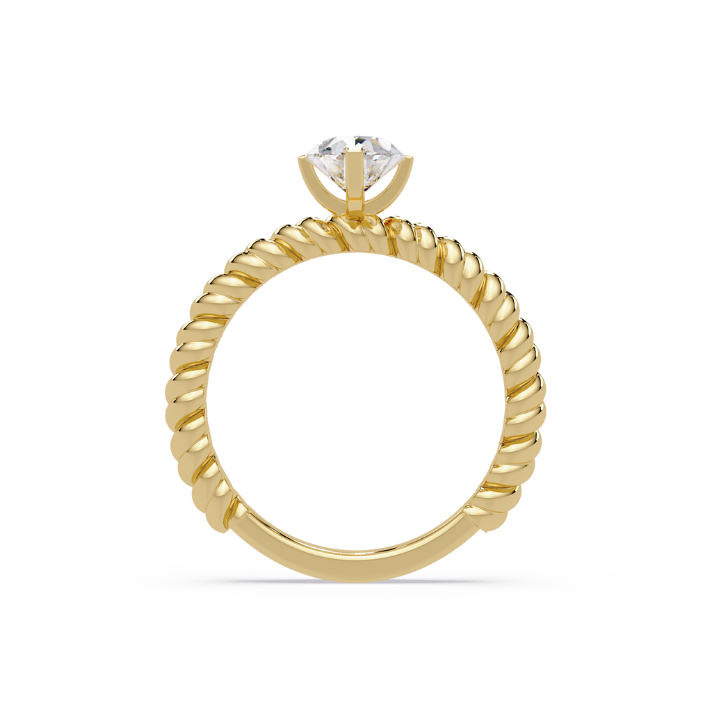 Twisted Rope Pear Diamond Solitaire Engagement Ring