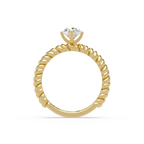 Twisted Rope Pear Diamond Solitaire Engagement Ring