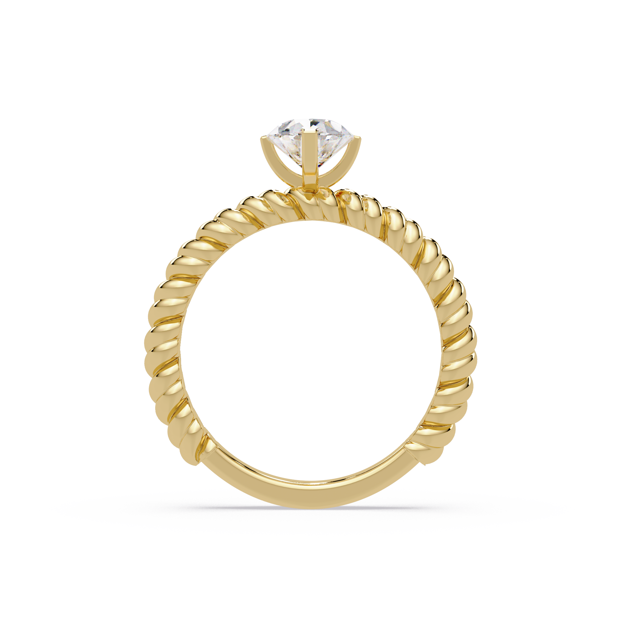 Twisted Rope Pear Diamond Solitaire Engagement Ring