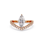 Modern Bypass Marquise Diamond Engagement Ring with Pavé Band