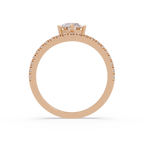 Modern Bypass Marquise Diamond Engagement Ring with Pavé Band