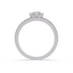 Modern Bypass Marquise Diamond Engagement Ring with Pavé Band
