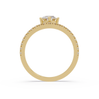 Modern Bypass Marquise Diamond Engagement Ring with Pavé Band
