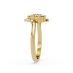 Elegant Dual Round Diamond Bypass Engagement Ring