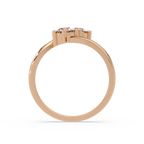 Elegant Dual Round Diamond Bypass Engagement Ring