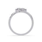 Elegant Dual Round Diamond Bypass Engagement Ring