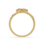 Elegant Dual Round Diamond Bypass Engagement Ring