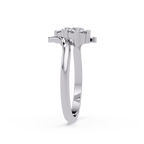Elegant Dual Round Diamond Bypass Engagement Ring