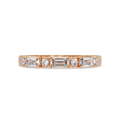 Emerald & Round Diamond Wedding Band | Alternating Emerald Cut Diamond Anniversary Ring