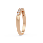Emerald & Round Diamond Wedding Band | Alternating Emerald Cut Diamond Anniversary Ring