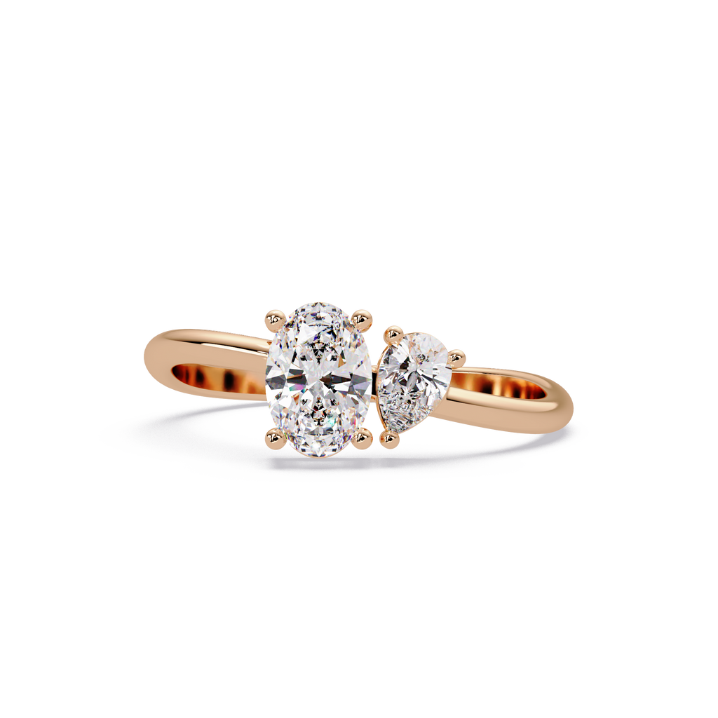 Pear & Oval Diamond Toi et Moi Engagement Ring