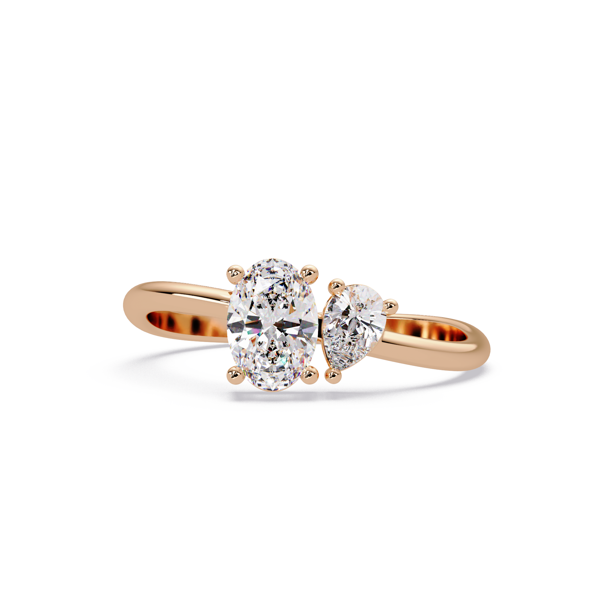 Pear & Oval Diamond Toi et Moi Engagement Ring