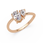 Pear & Oval Diamond Toi et Moi Engagement Ring