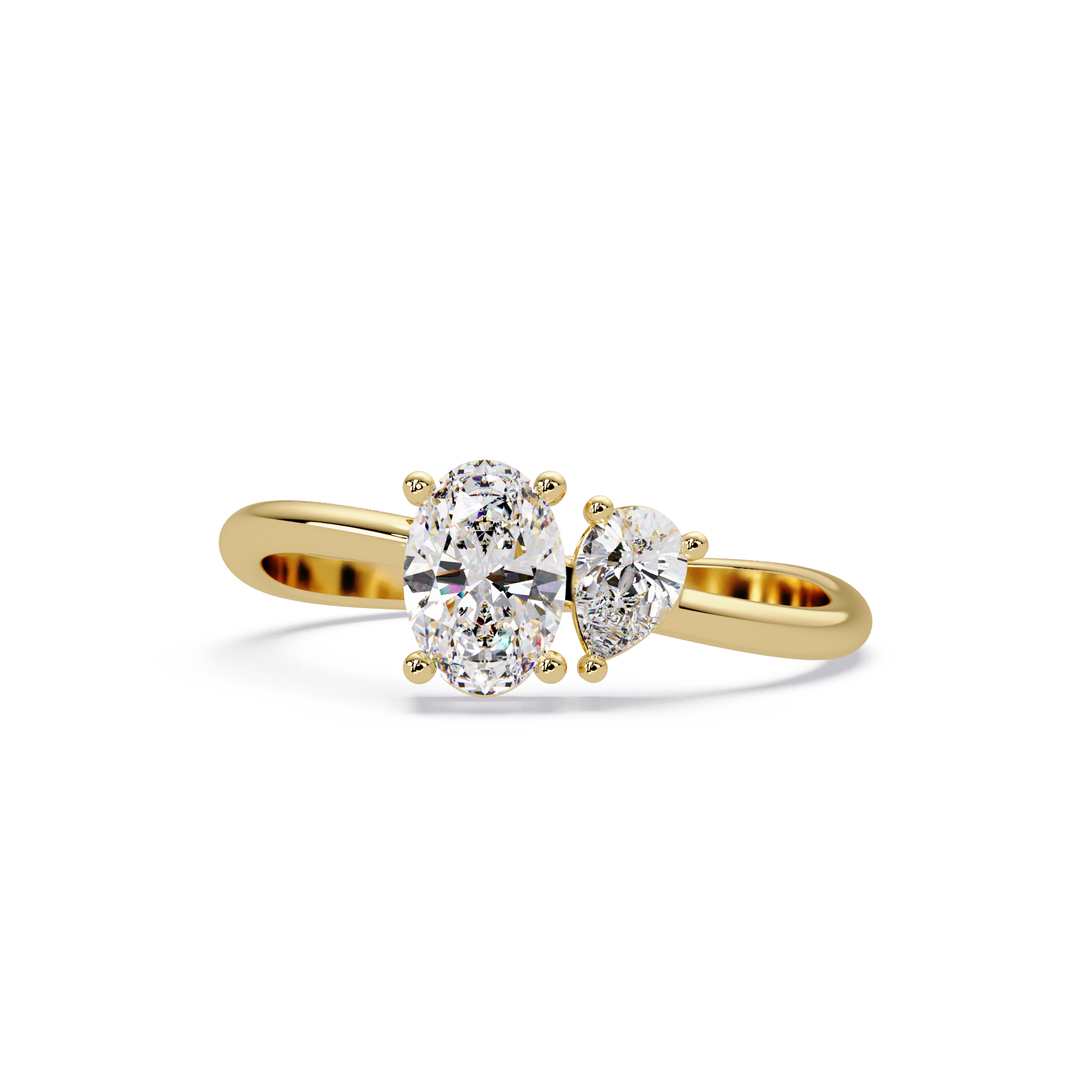 Pear & Oval Diamond Toi et Moi Engagement Ring