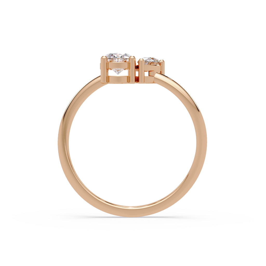 Pear & Oval Diamond Toi et Moi Engagement Ring