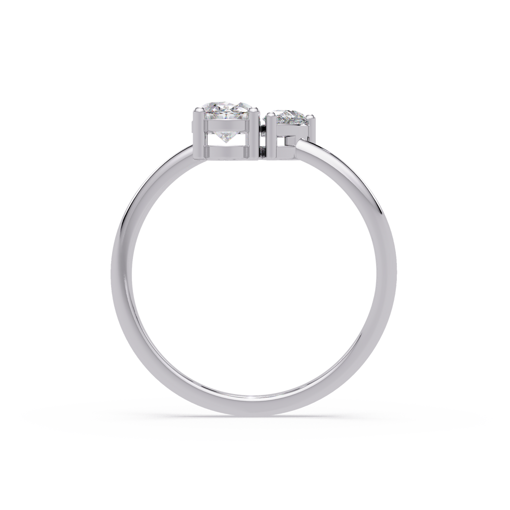 Pear & Oval Diamond Toi et Moi Engagement Ring