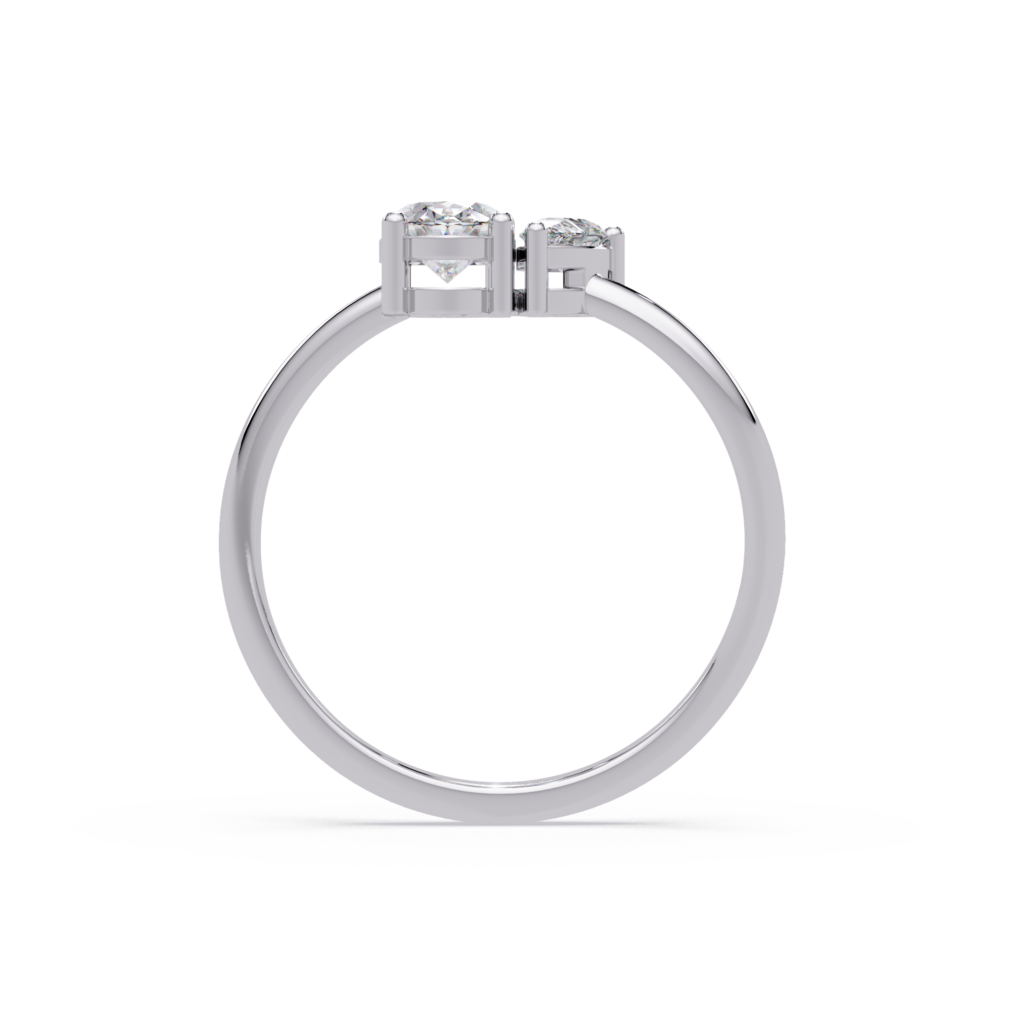 Pear & Oval Diamond Toi et Moi Engagement Ring
