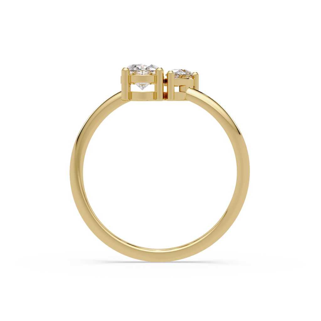 Pear & Oval Diamond Toi et Moi Engagement Ring