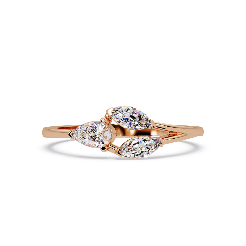 Marquise & Pear Diamond Bypass Engagement Ring