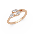 Marquise & Pear Diamond Bypass Engagement Ring