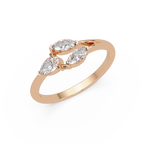 Marquise & Pear Diamond Bypass Engagement Ring