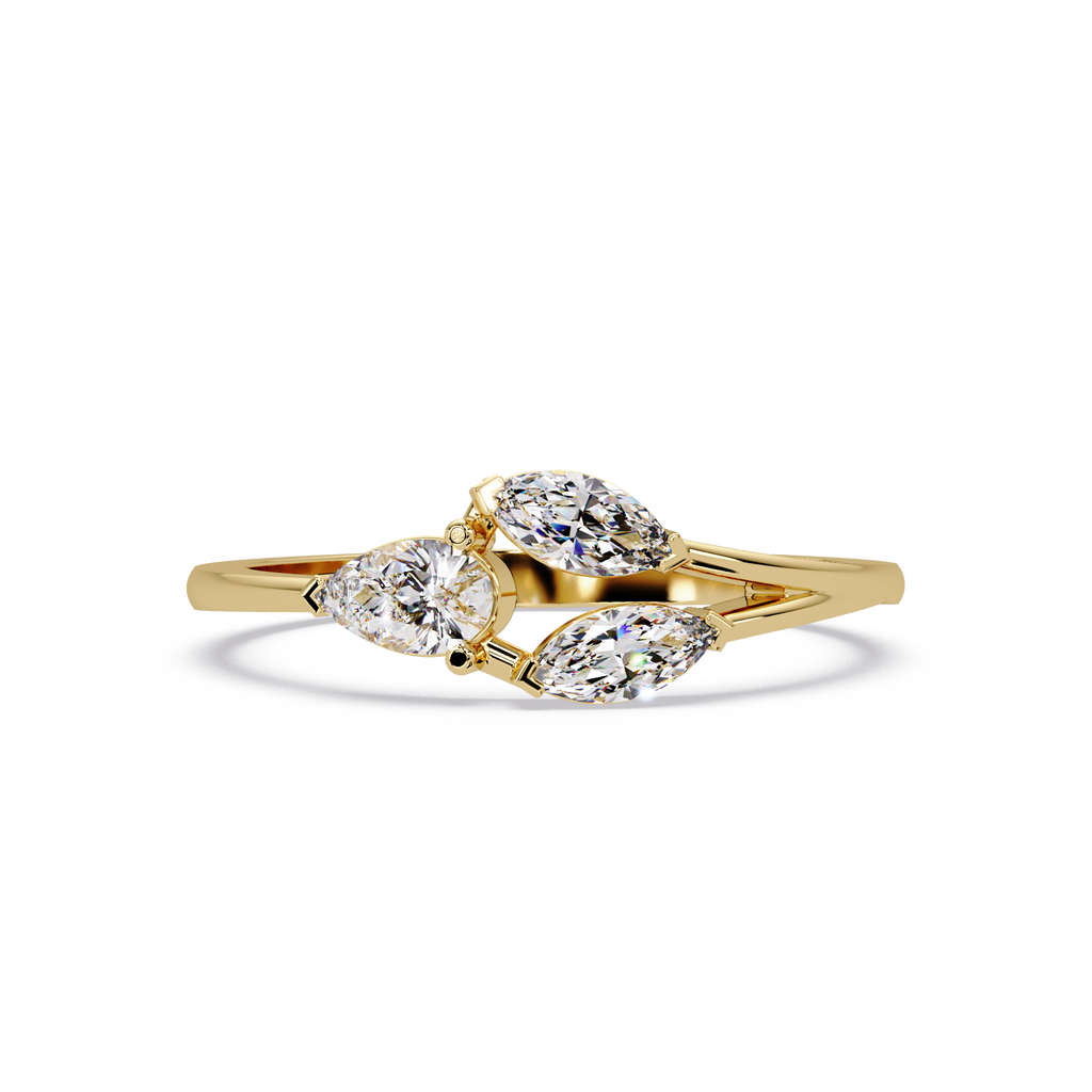 Marquise & Pear Diamond Bypass Engagement Ring