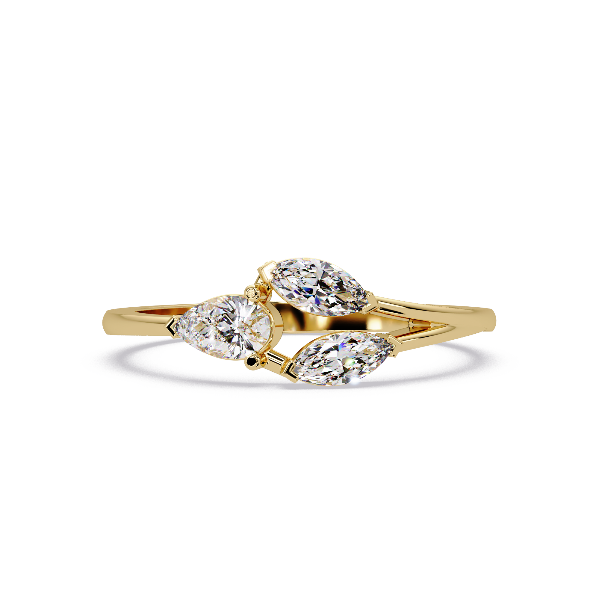 Marquise & Pear Diamond Bypass Engagement Ring