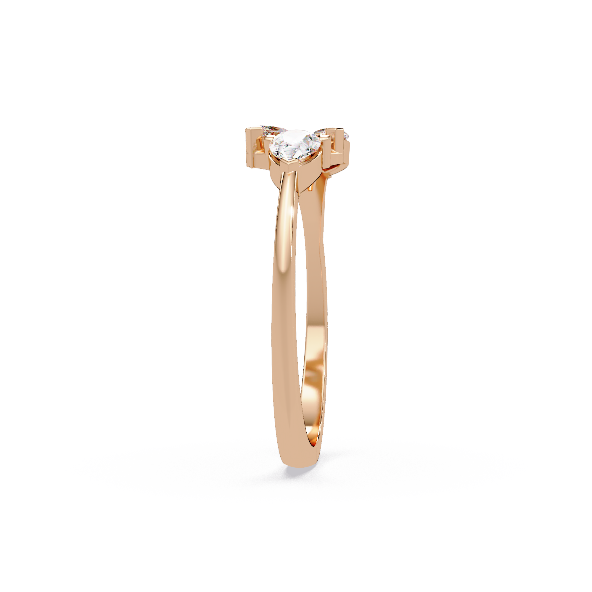 Marquise & Pear Diamond Bypass Engagement Ring