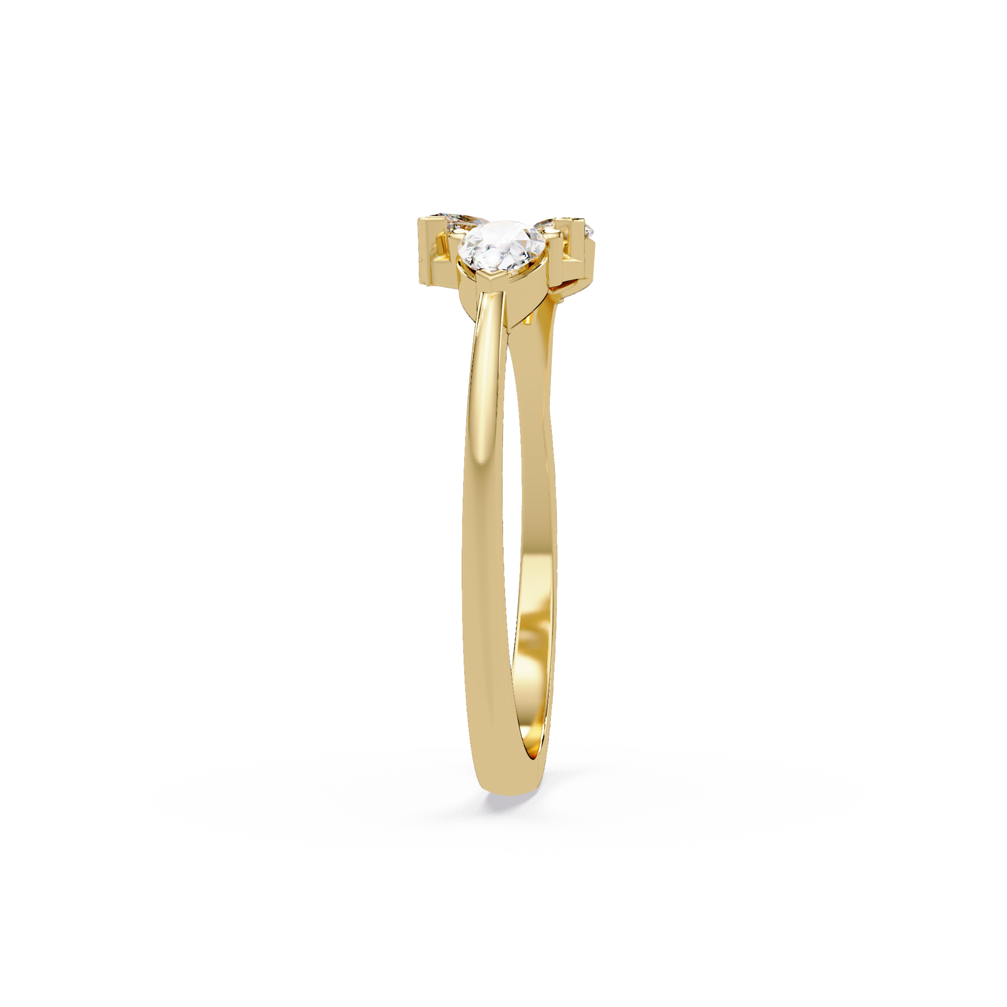 Marquise & Pear Diamond Bypass Engagement Ring