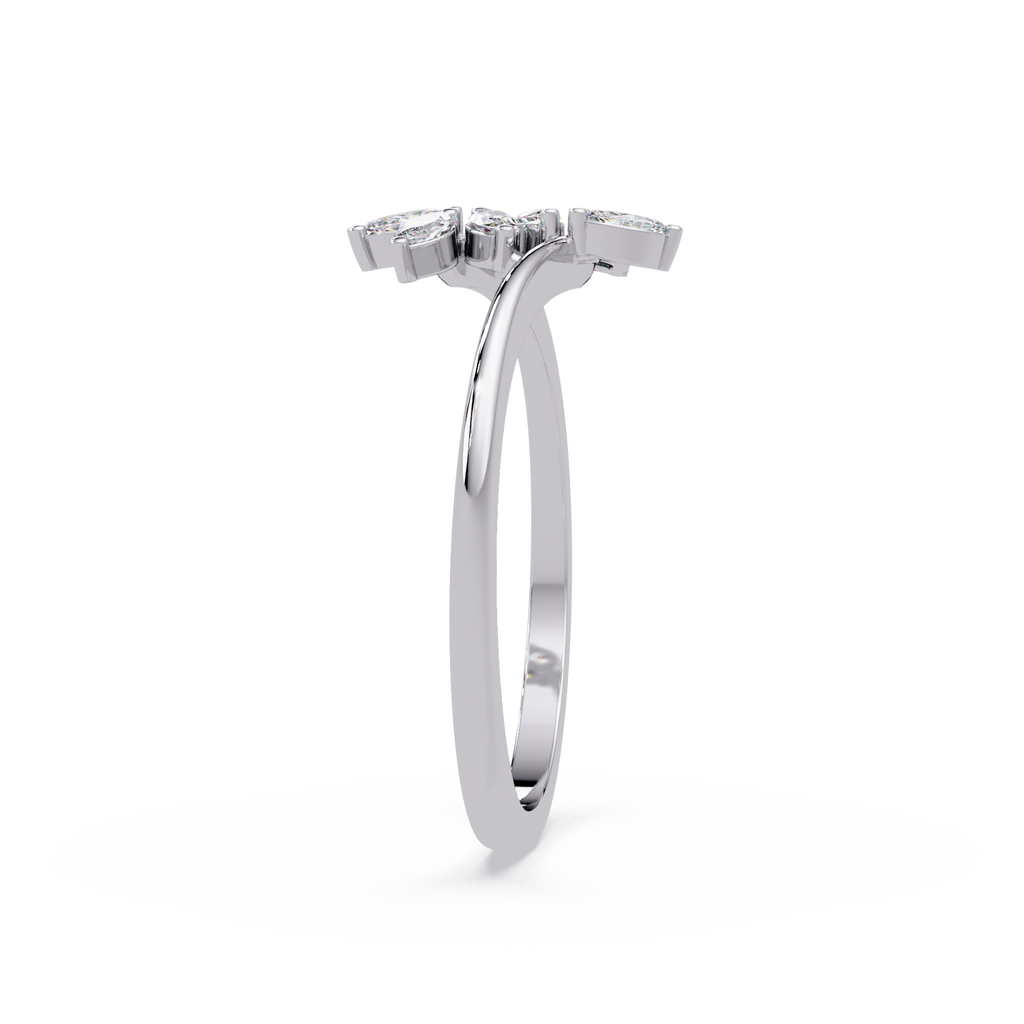 Marquise Diamond Leaf Engagement Ring