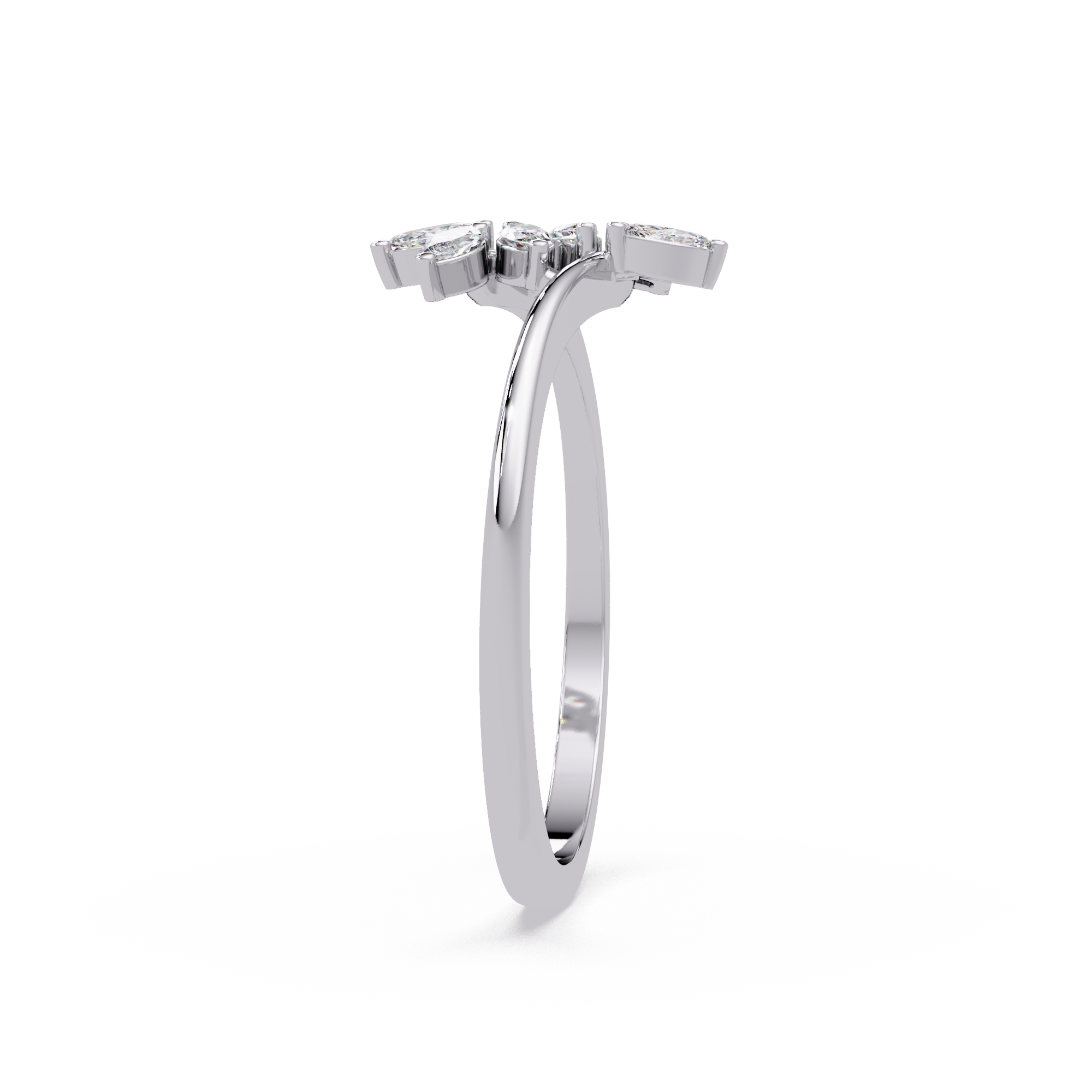 Marquise Diamond Leaf Engagement Ring