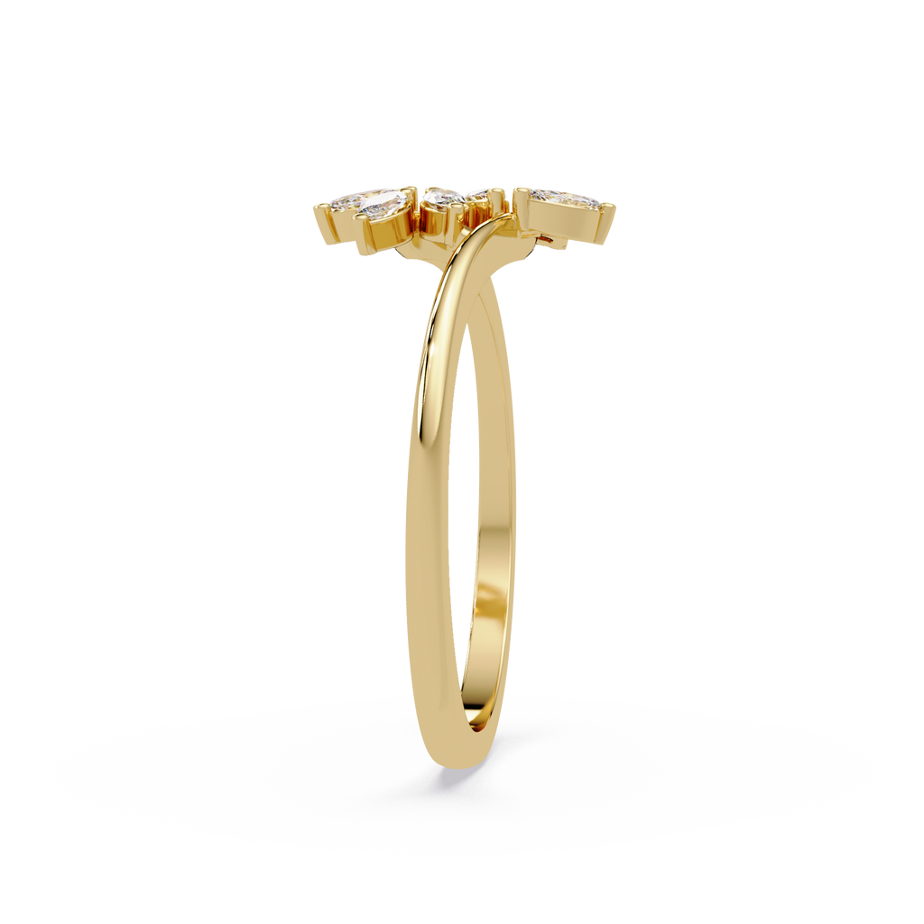Marquise Diamond Leaf Engagement Ring