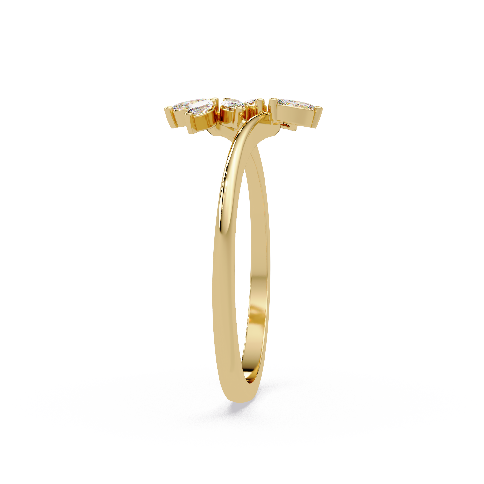 Marquise Diamond Leaf Engagement Ring