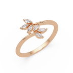 Marquise Diamond Leaf Engagement Ring